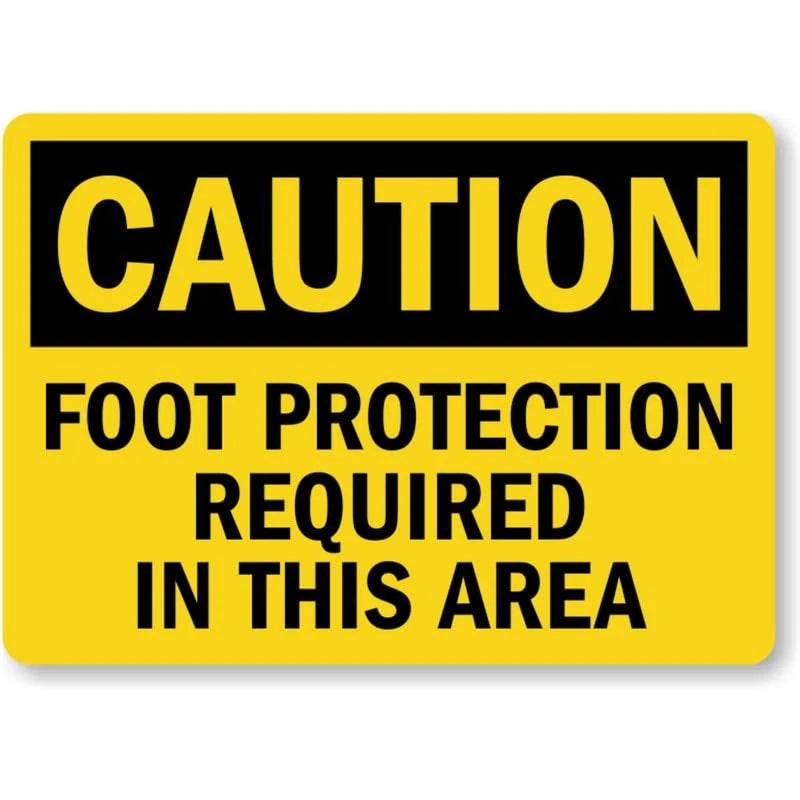 Foot Protection Area Caution Aluminum Sign — product artwork