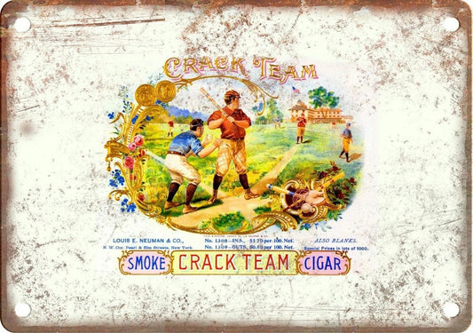 Cigar Box Crack Team Reproduction Aluminum Sign — product artwork