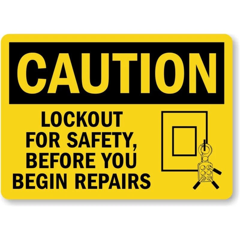 Lockout Tagout Equipment Aluminum Sign — product artwork