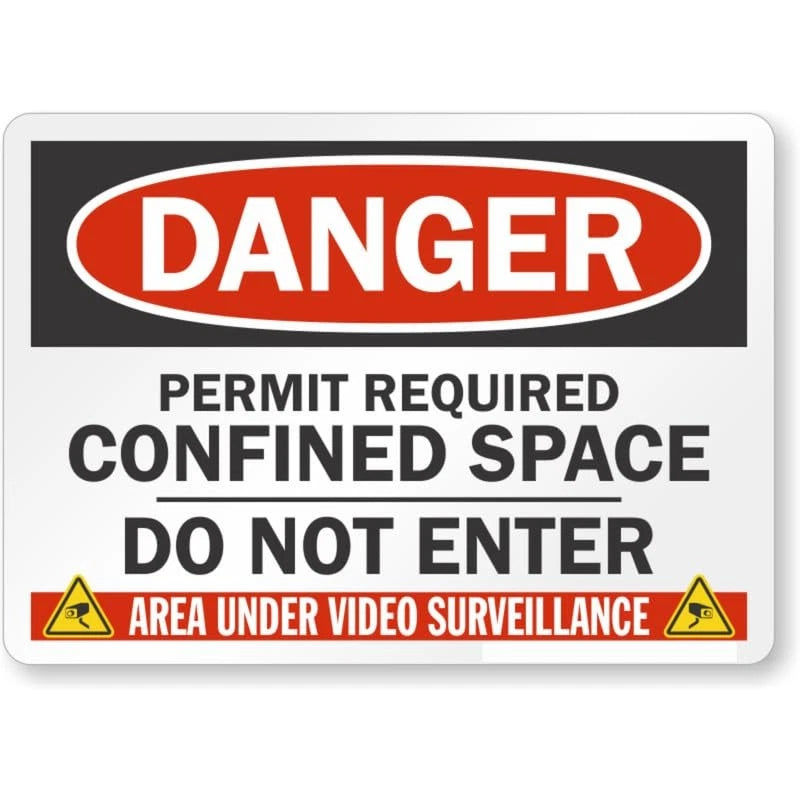 Permit Required Confined Space Aluminum Sign — product artwork