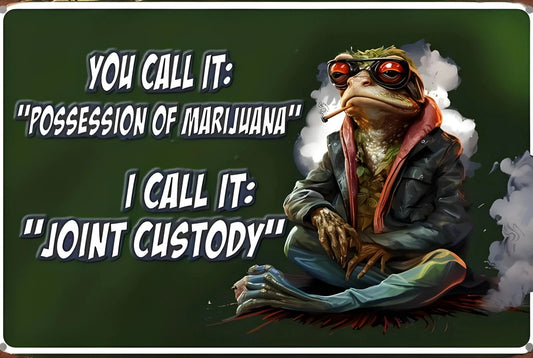 I Call It Joint Custody Funny Aluminum Sign — product artwork