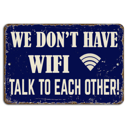 Rustic Wifi Horizontal Vintage Industrial Aluminum Sign — product artwork