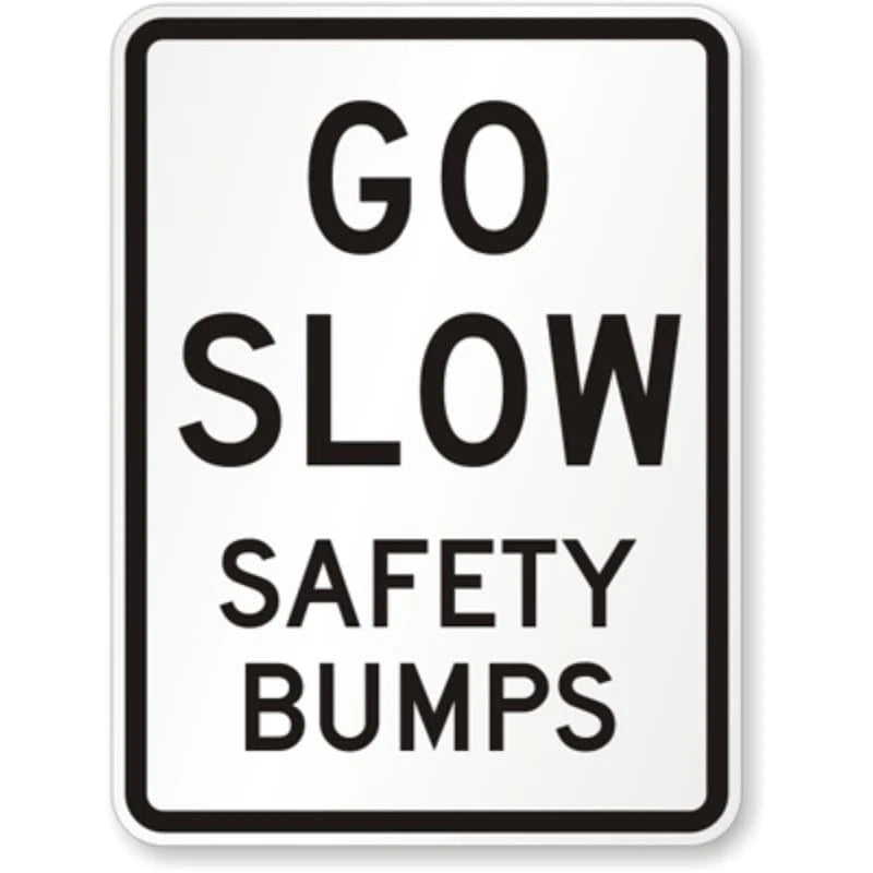 Safety Bumps Parking Aluminum Sign — product artwork