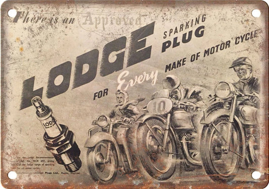 Motorcycle Spark Plug Vintage Aluminum Sign — product artwork