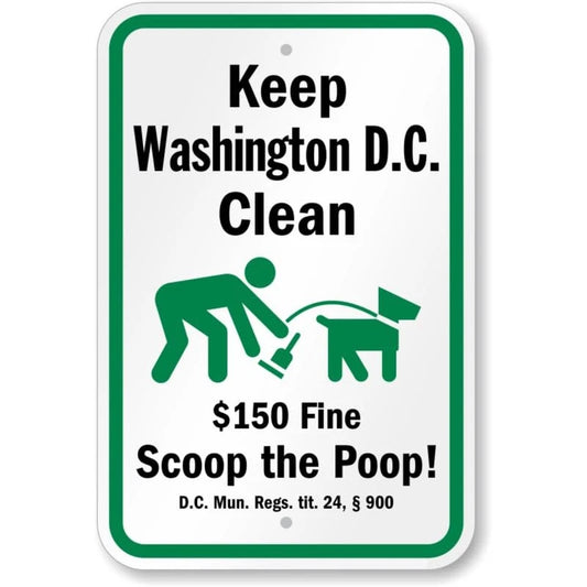 Dog Poop Garden Warning Aluminum Sign — product artwork