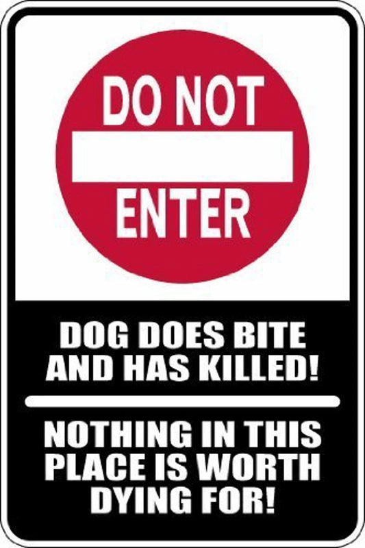 Do Not Enter Sticker Tiger Funny Parking Novelty Aluminum Sign — product artwork