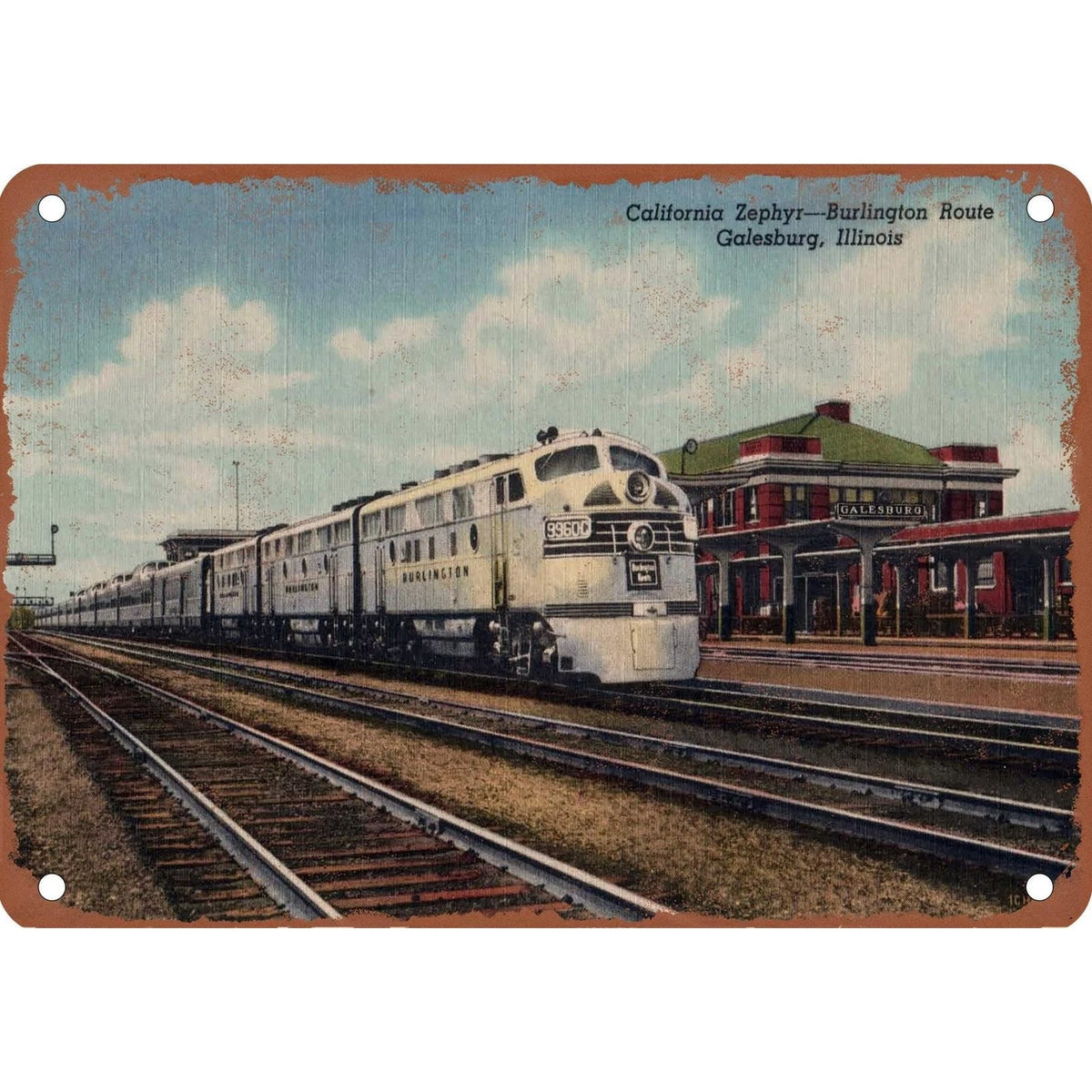 California Zephyr Vintage Iron Funny Railroad Art Aluminum Sign — product artwork