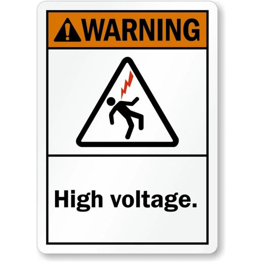 High Voltage Warning Ansi Aluminum Sign — product artwork