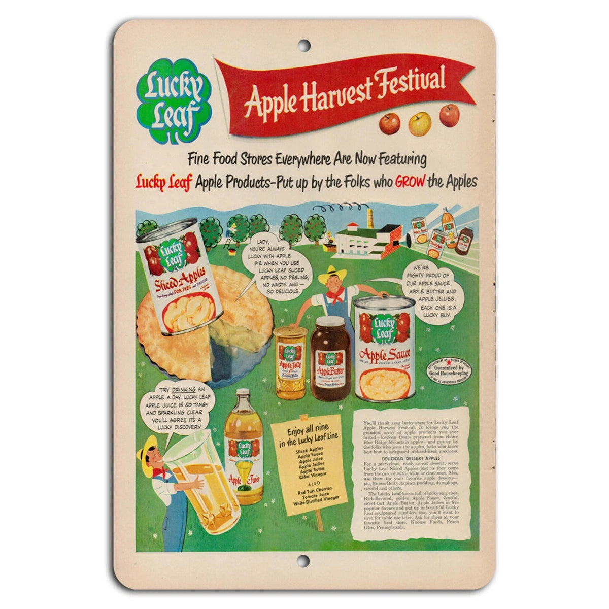 Apple Harvest Vintage Rustic Aluminum Sign — product artwork