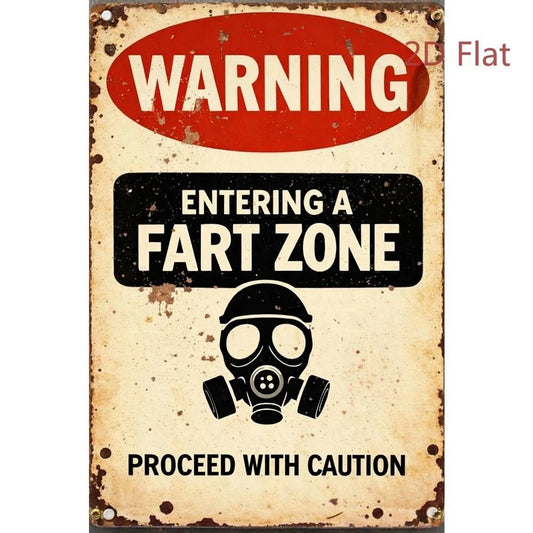 Fart Warning Funny Retro Office Aluminum Sign — product artwork