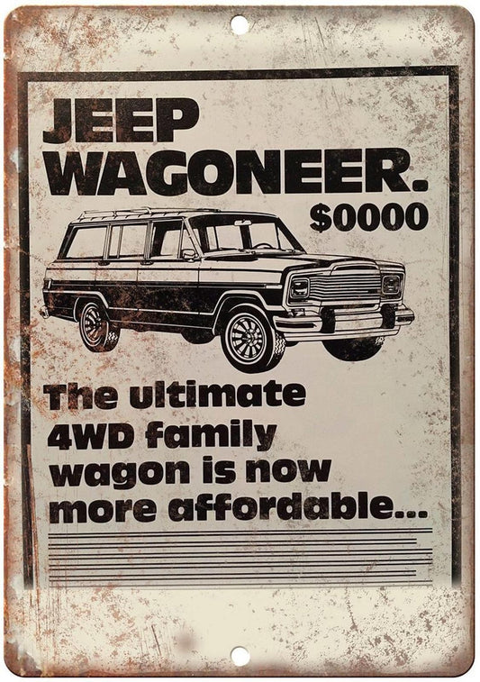 Jeep Wagoneer Vintage Automobile Reproduction Aluminum Sign — product artwork