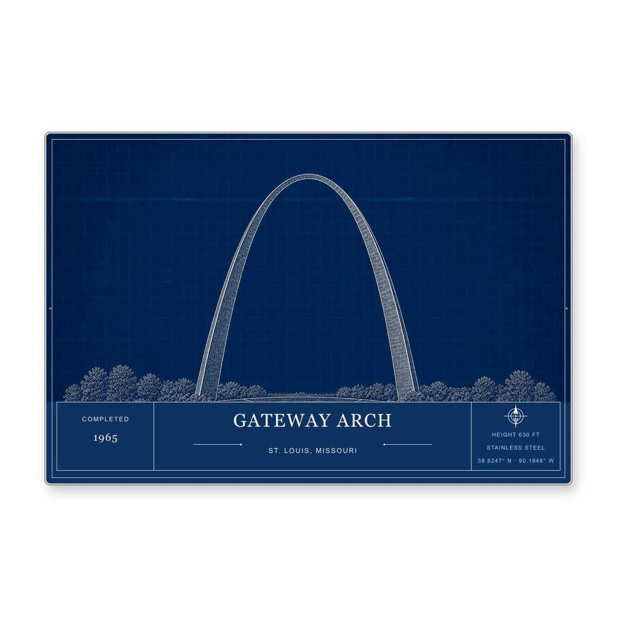 Gateway Arch Architectural Wall Art Aluminum Sign — product artwork