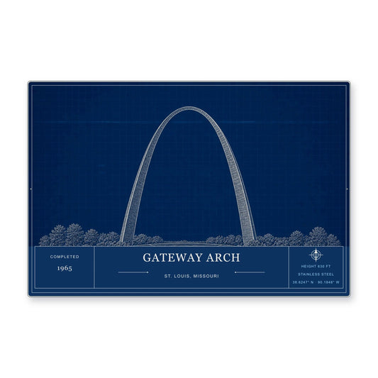 Gateway Arch Architectural Wall Art Aluminum Sign — product artwork