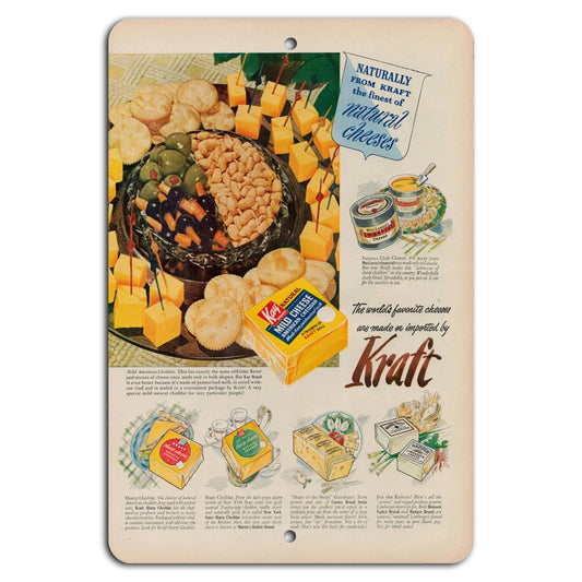 Vintage Kraft Cheese Retro Kitchen Aluminum Sign — product artwork