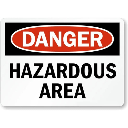 Danger Hazardous Area Aluminum Sign — product artwork