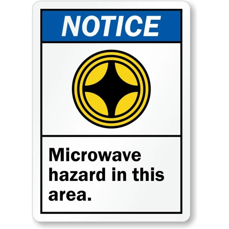 Microwave Hazard Area Notice Aluminum Sign — product artwork