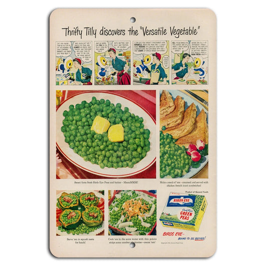 Vintage Thrifty Tillys Pea Perfection Retro Aluminum Sign — product artwork