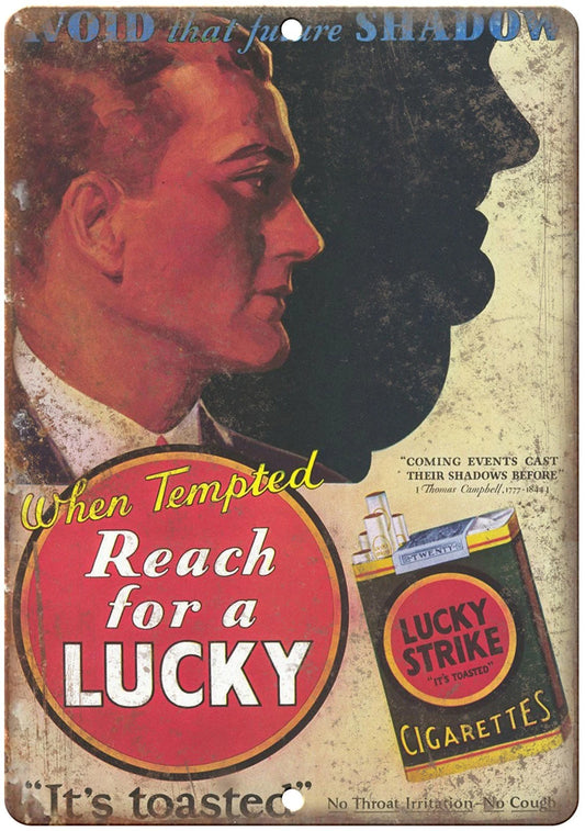 Lucky Strike Vintage Style Cigarette Ad Repro Aluminum Sign — product artwork