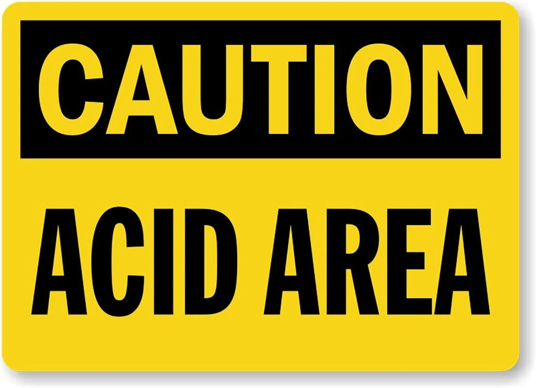 Acid Area Caution Safety Aluminum Sign — product artwork