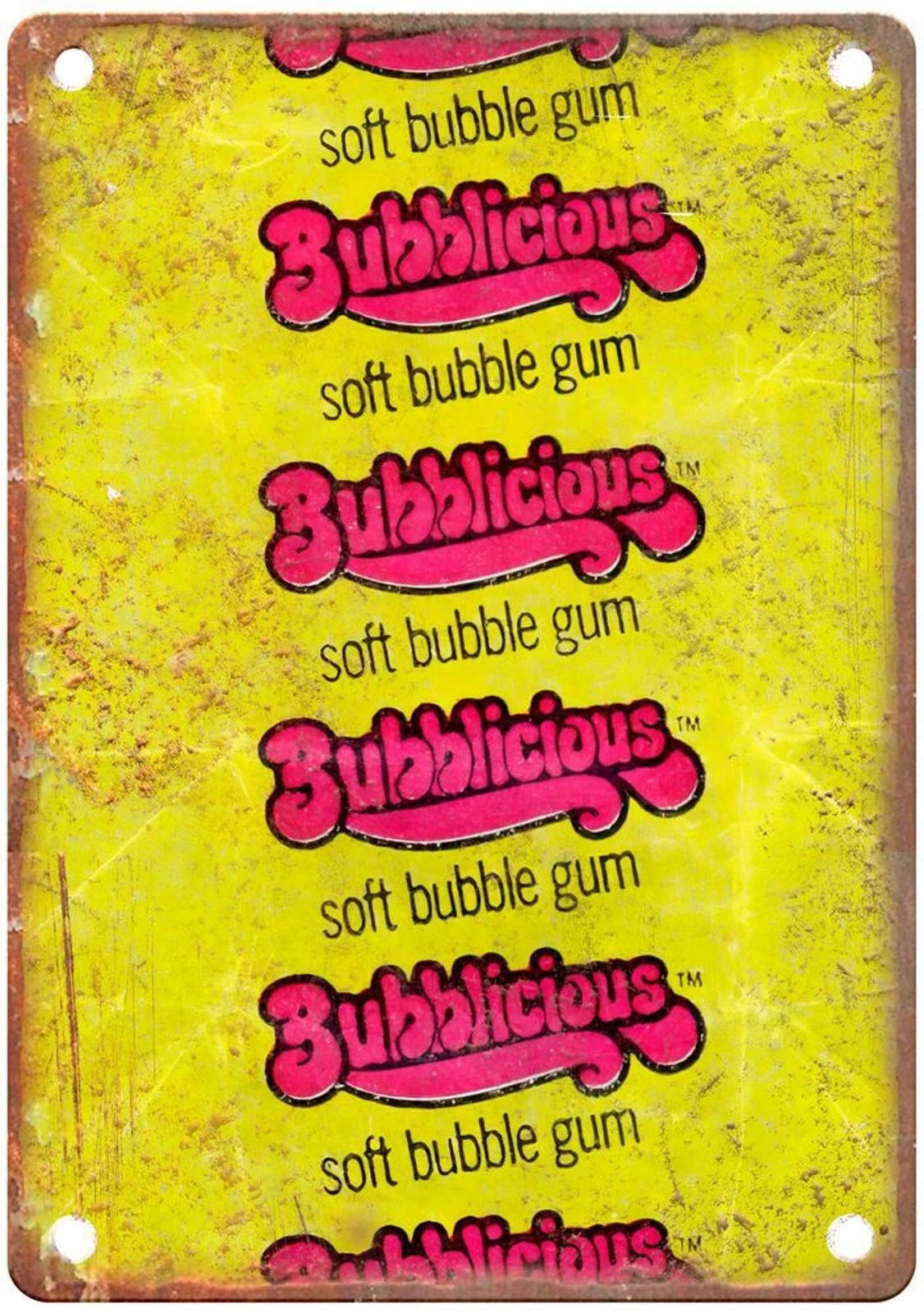 Vintage Candy Vintage Bubble Gum Candy Wrapper Aluminum Sign — product artwork