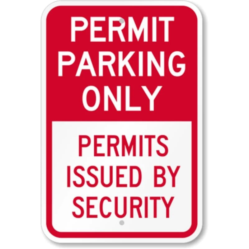Permits by Security Aluminum Sign — product artwork