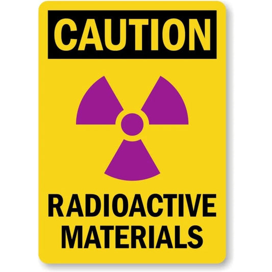 Radioactive Materials Caution Aluminum Sign — product artwork