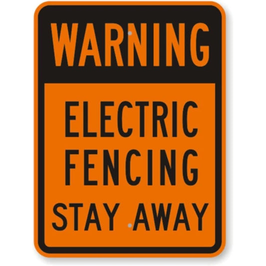Electric Fencing Stay Away Aluminum Sign — product artwork