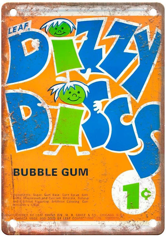Leaf Dizzy Discs Bubble Gum Vintage Aluminum Sign — product artwork
