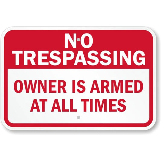 Owner Not Liable Mishaps Aluminum Sign — product artwork
