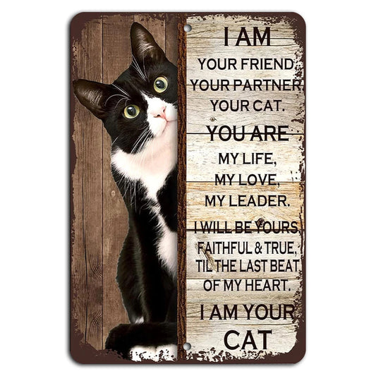 Cat Lover Vertical Rustic Aluminum Sign — product artwork