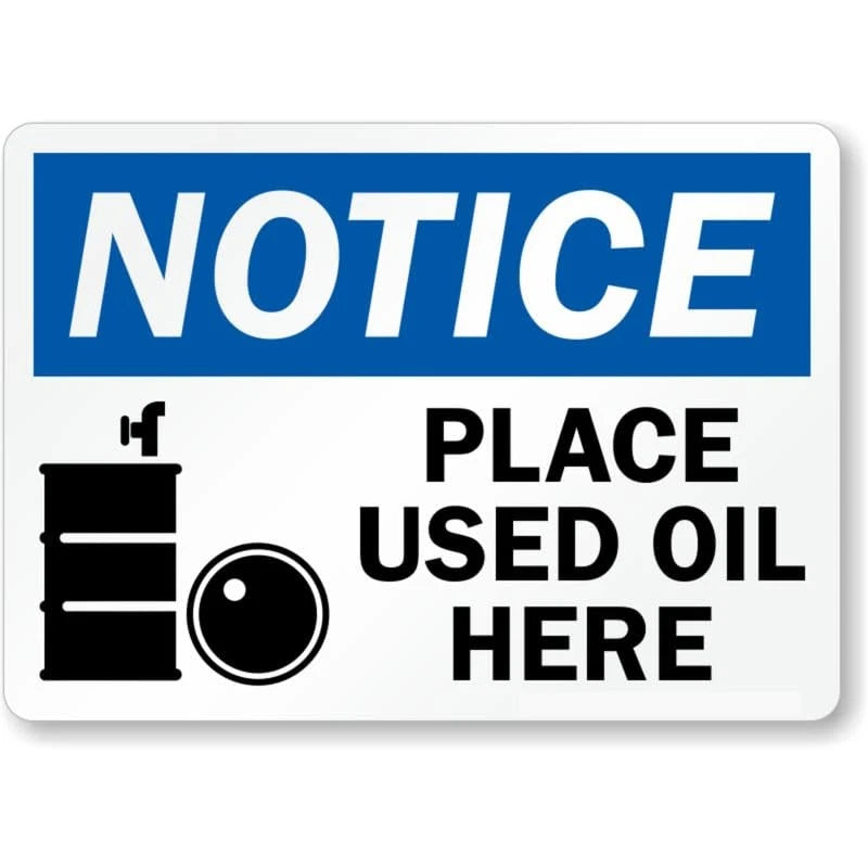 Place Used Oil Here Aluminum Sign — product artwork