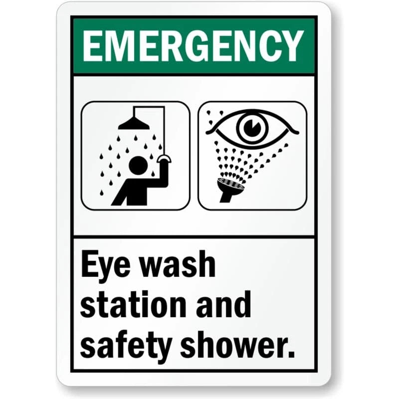 Eyewash Station Safety Shower Aluminum Sign — product artwork