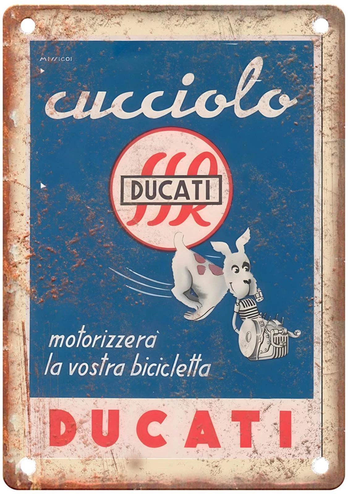 Vintage Motorcycle Poster Retro Art Aluminum Sign — product artwork