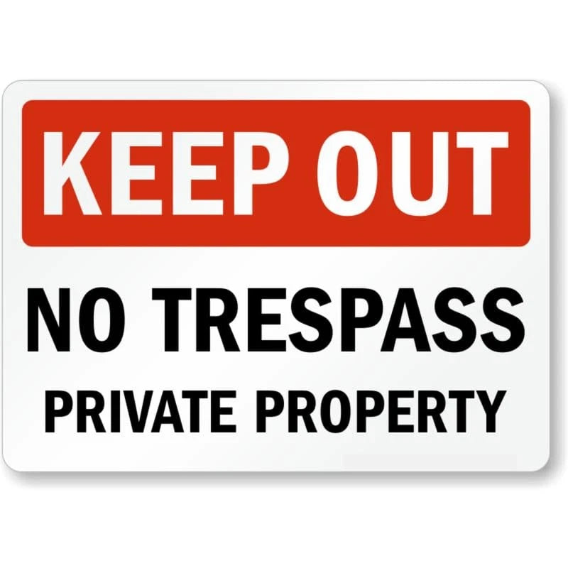 Keep Out No Trespassing Private Property Aluminum Sign — product artwork