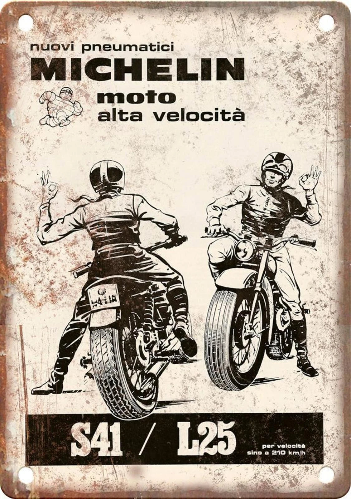 Michelin Motorcycle Vintage Reproduction Aluminum Sign — product artwork