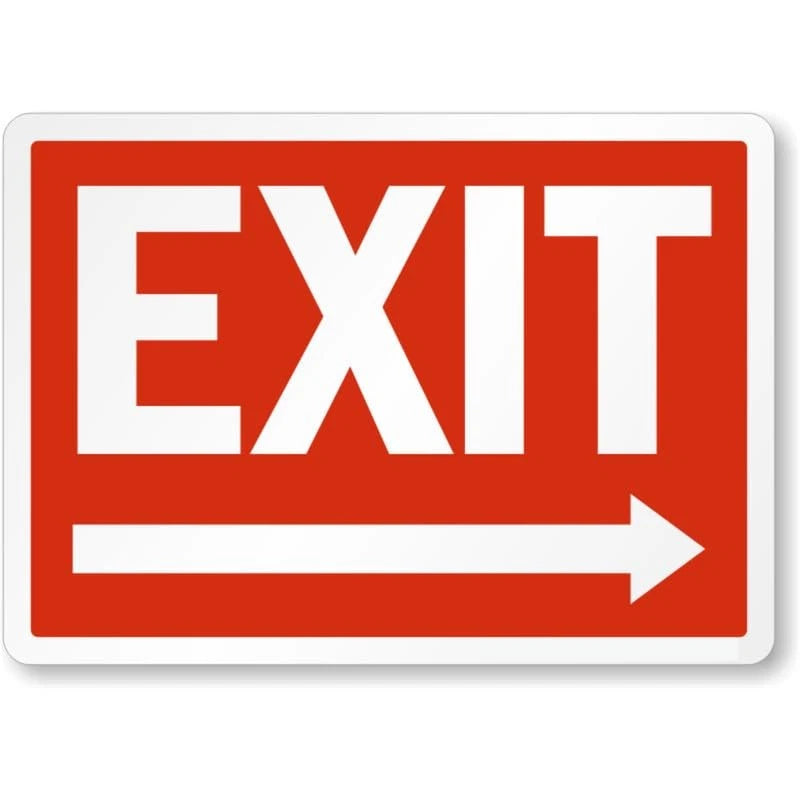Exit Right Arrow Aluminum Sign — product artwork