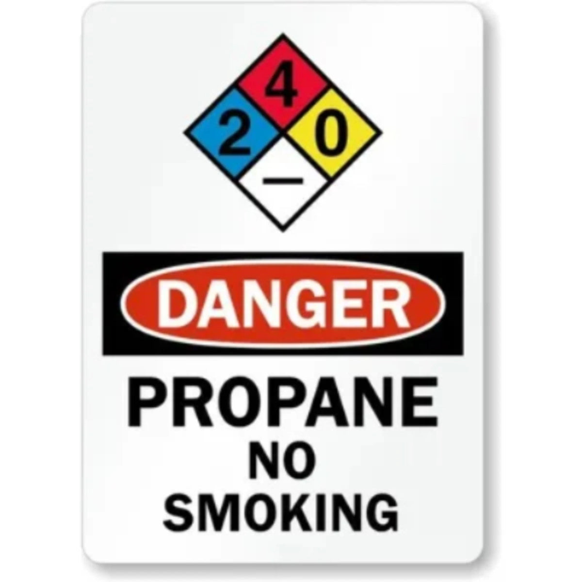 Propane No Smoking Danger Aluminum Sign — product artwork