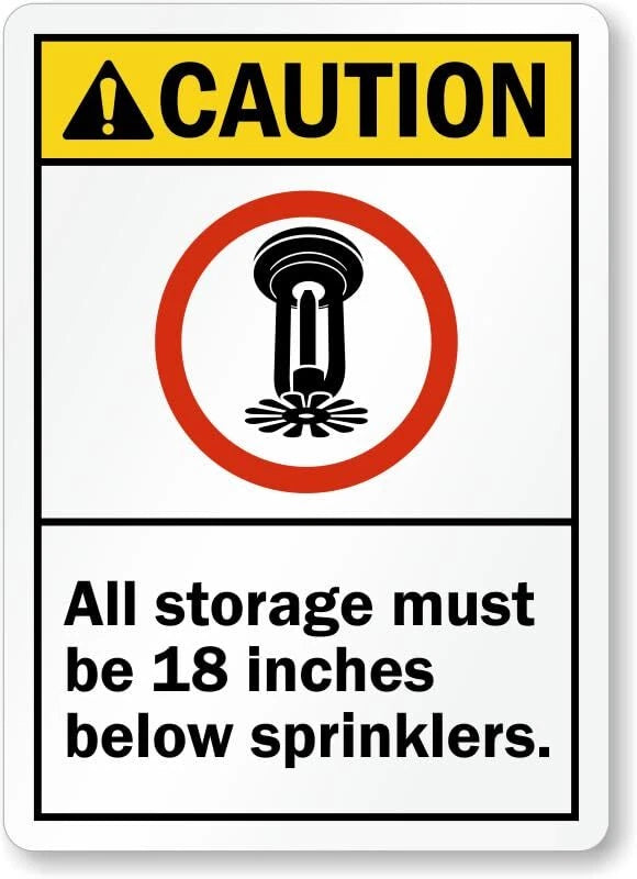Sprinkler Safety Aluminum Sign — product artwork