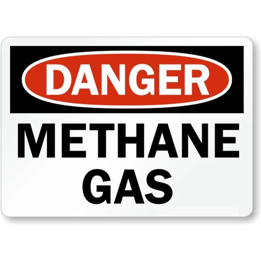 Methane Gas Danger Aluminum Sign — product artwork