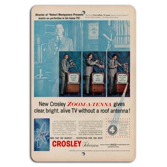 Vintage Crosley TV Retro Decorative Aluminum Sign — product artwork