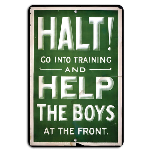 Military Support Vintage Vertical WWII Decorative Aluminum Sign — product artwork