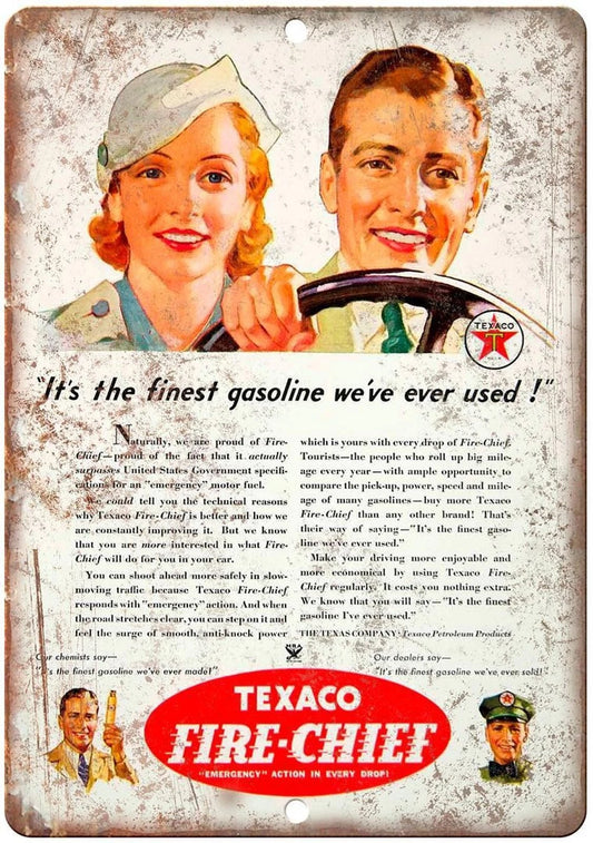 Fire Chief Gasoline Texaco Funny Aluminum Sign — product artwork