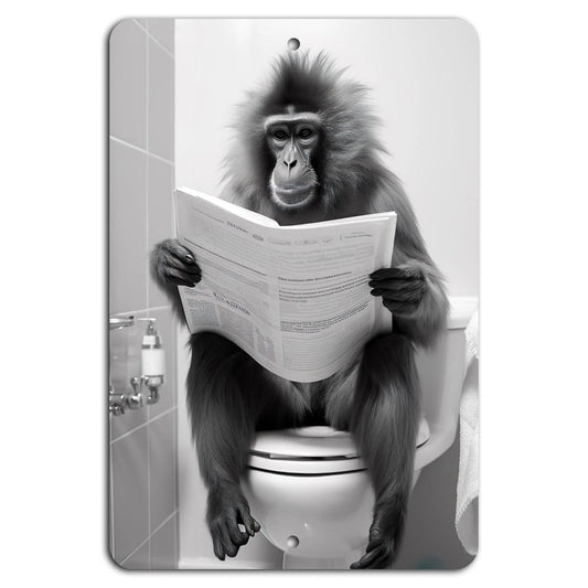 Bathroom Humor Vintage Monkey Business Aluminum Sign — product artwork