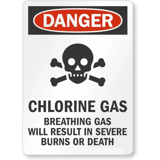 Breathing Chlorine Gas Burns or Death Danger Aluminum Sign — product artwork