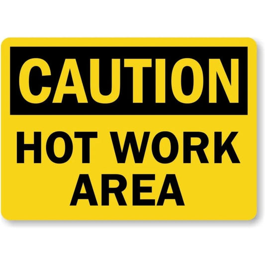 Hot Work Area Caution Aluminum Sign — product artwork