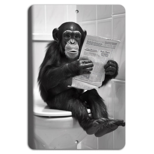 Bathroom Break Monkey Business Humor Aluminum Sign — product artwork