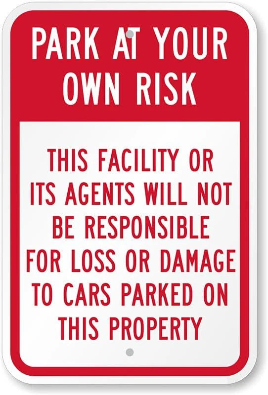 Agents Not Responsible Car Warning Aluminum Sign — product artwork