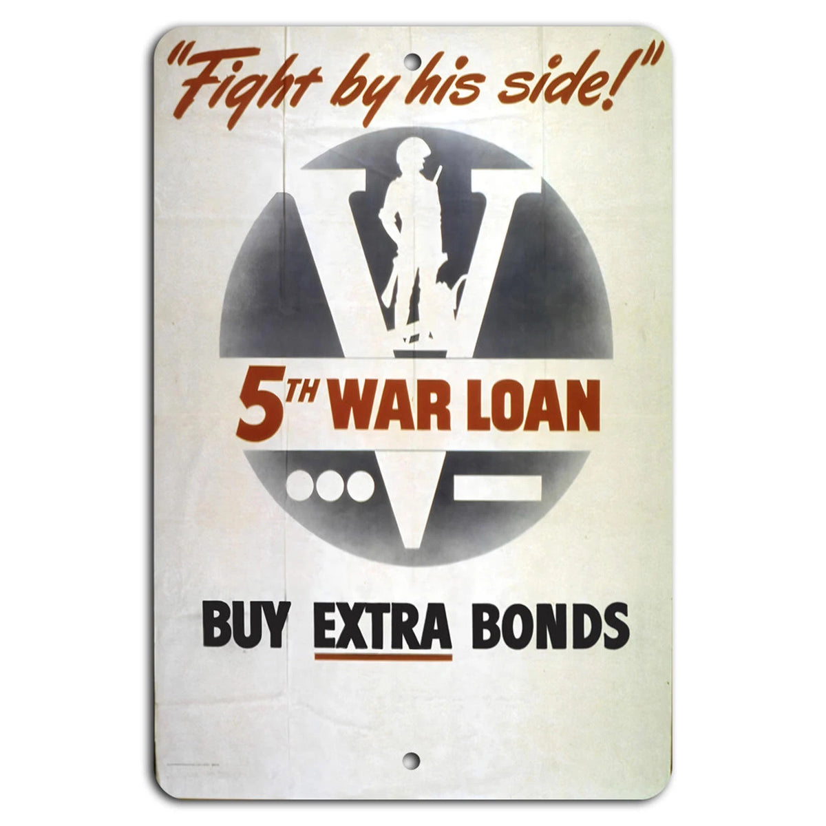 5th War Loan Vintage Patriotic Aluminum Sign — product artwork