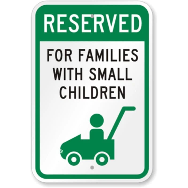 Reserved for Families with Small Children Parking Sign — product artwork