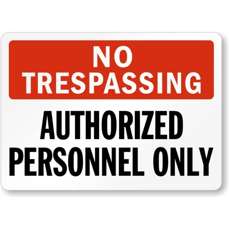 Authorized Personnel Only Construction Area Aluminum Sign — product artwork